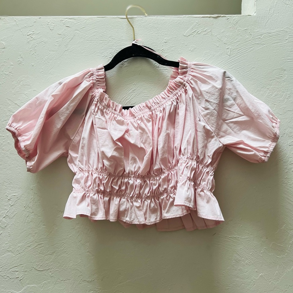 Pink Ruffled Women's Top